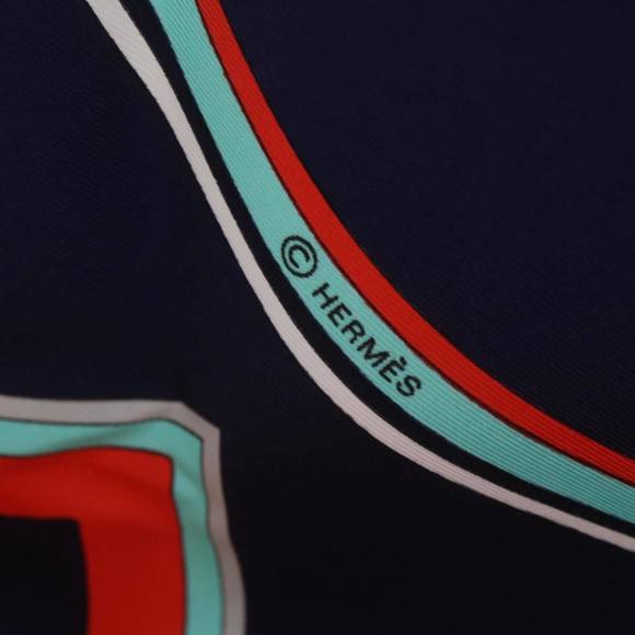 HERMES Carre 90 WASHINGTONfS CARRIAGE Scarf Silk Red Auth am5911 - Picture 15 of 16